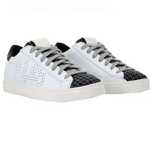 Women’s P448 John Houndstooth Sneaker Shoe White Pink Black Size 37/7